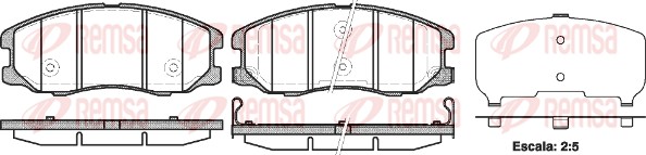 Колодки гальмівні дискові CHEVROLET CAPTIVA (C100, C140) 2.4 2006.06- REMSA (1261.12) Remsa фото 2