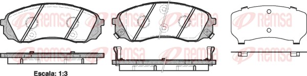 Колодки гальмівні дискові HYUNDAI H-1 ФУРГОН (A1) 2.5 1997.10-2008.04 REMSA (1291.02) Remsa фото 2