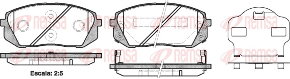 Колодки гальмівні дискові KIA SPORTAGE III (SL) 1.7 2009.09- REMSA (1302.02) Remsa фото 2