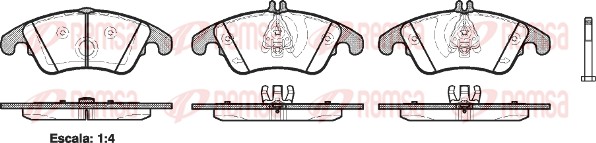Колодки гальмівні дискові MB E-CLASS КУПЕ (C207) 1.8 2009.01-2016.12 REMSA (1304.00) Remsa фото 2