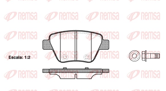 Колодки гальмівні дискові SKODA OCTAVIA II COMBI (1Z5) 1.6 2004.02-2013.06 REMSA (1420.00) Remsa фото 2