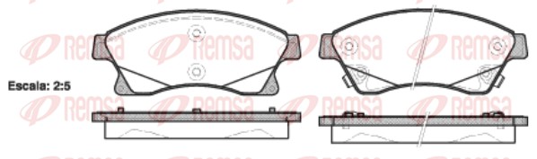 Колодки гальмівні дискові CHEVROLET AVEO ЛІФТБЕК (T300) 1.6 2011.03- REMSA (1431.12) Remsa фото 2