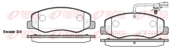 Колодки гальмівні дискові RENAULT MASTER III ПЛАТФОРМА/ШАСІ (EV, HV, UV) 2.3 2010.02- REMSA (1442.01) Remsa фото 2