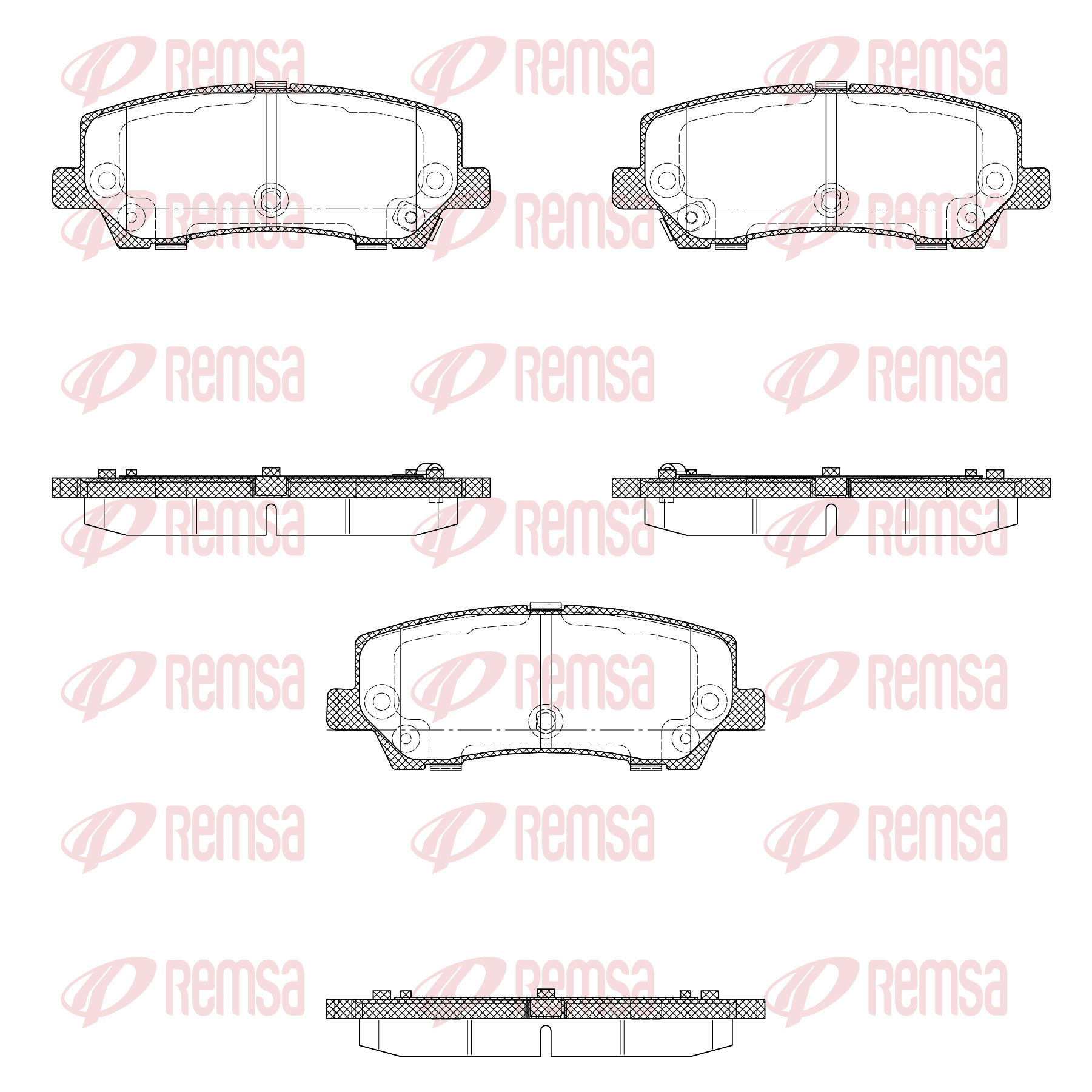 Колодки гальмівні дискові (комплект 4 шт) FORD USA MUSTANG КУПЕ 2.3 2014.02- REMSA (1621.25) Remsa фото 2