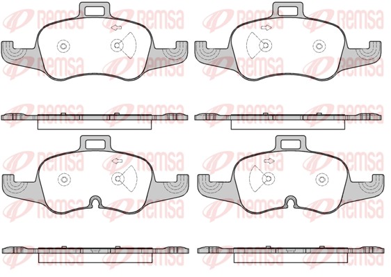 Колодки гальмівні дискові (комплект 4 шт) AUDI TT (FV3, FVP) 2.0 TTS QUATTRO 2014.11- REMSA (1653.00) Remsa фото 2