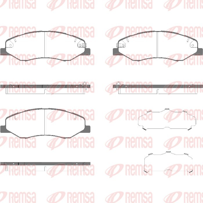 Колодки гальмівні дискові (комплект 4 шт) TOYOTA C-HR (_X1_) 1.8 HYBRID (ZYX10_, ZYX11_, ZYX10R, ZYX11R) 20 REMSA (1977.02) Remsa фото 2