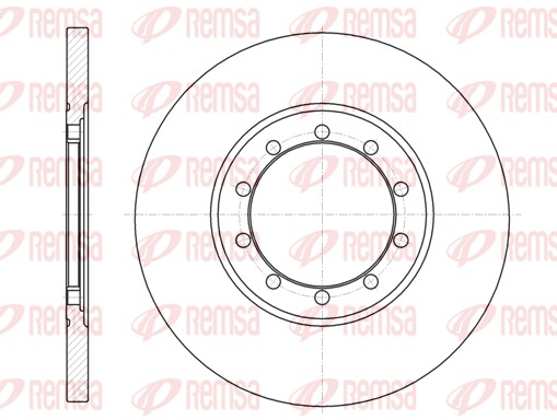 Диск гальмівний FORD TRANSIT ФУРГОН (FA_ _) 2.2 2006.04-2014.12 REMSA (61201.00) Remsa фото 2