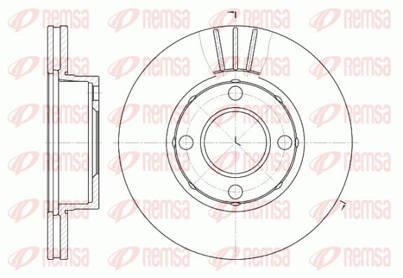 Диск гальмівний AUDI 80 B4 ЛІФТБЕК (8C2) 2.0 1991.09-1995.07 REMSA (6177.10) Remsa фото 2