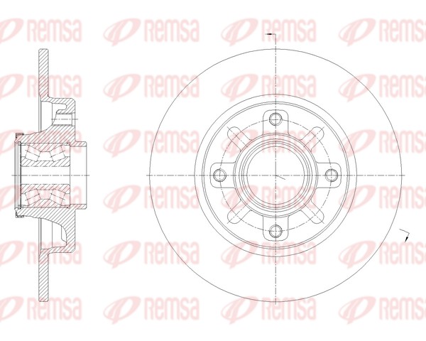 Диск гальмівний PEUGEOT 208 I (CA_, CC_) 1.4 HDI 2012.03-2019.12 REMSA (62137.20) Remsa фото 2