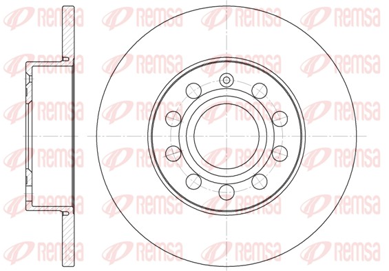 Диск гальмівний VW CADDY III ФУРГОН/МІНІВЕН (2KA, 2KH, 2CA, 2CH) 2.0 2004.03-2015 REMSA (6650.00) Remsa фото 2