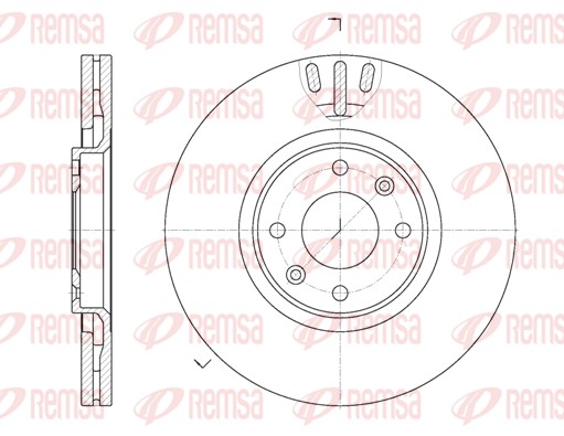 Диск гальмівний CITROEN C4 GRAND PICASSO I (UA_) 2.0 2006.10-2013.12 REMSA (6657.10) Remsa фото 2