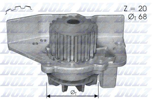 Помпа водяна PEUGEOT 406 2.0I 16V 10/1995->3/1999 / PEUGEOT 306 II 306 2.0I 16 DOLZ (C118) Dolz фото 2