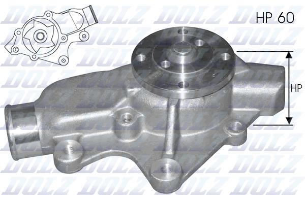 Помпа водяна JEEP CHEROKEE 4.0I 1/1995- DOLZ (J202) Dolz фото 2