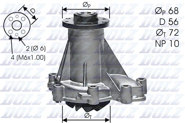 Помпа водяна MERCEDES E (124) E250TD 2.5TD TURBO 7/1993->3/1998 / MERCEDES E ( DOLZ (M276) Dolz фото 2