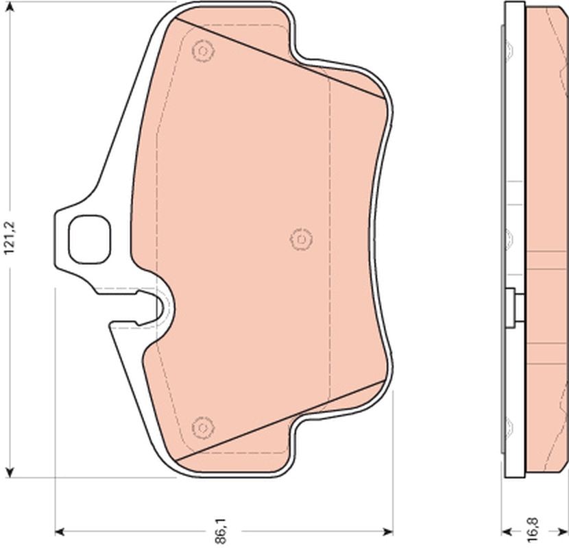 Колодки гальмівні дискові (комплект 4 шт) PORSCHE 718 BOXSTER (982) 2.0 2016.04- TRW (GDB1758) TRW фото 2
