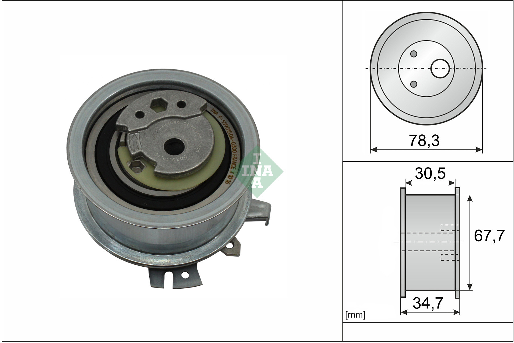 Ролик ГРМ VW T5 1.9TDI/Caddy III 1.9TDI//2.0SDI/TDI, 03- (натяжной) фото 6