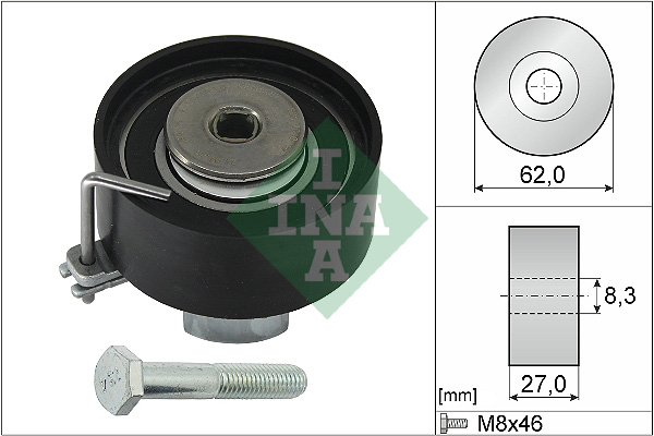 Ролик ГРМ Ford C-max/Fiesta/Focus 1.4-1.6Ti 03- (натяжной) (62х27) фото 4