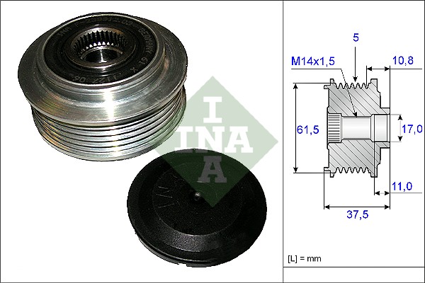 Шкив генератора Alfa Romeo 159/Brera/Spider/Fiat Croma 2.4D 05-12 фото 5