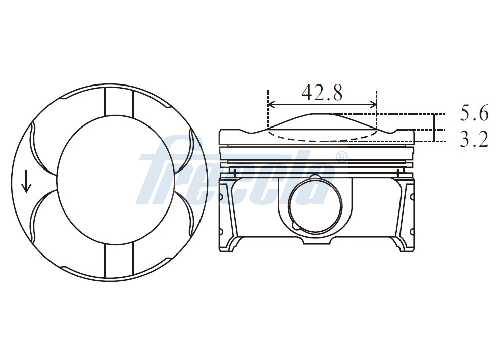 Поршень FORD B. 71,9- STD FRECCIA (FP23-102100) Freccia фото 2