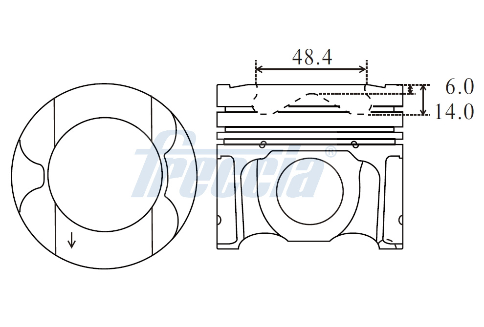 Поршень FORD B. 84,5- +50 FRECCIA (FP23-102350) Freccia фото 2