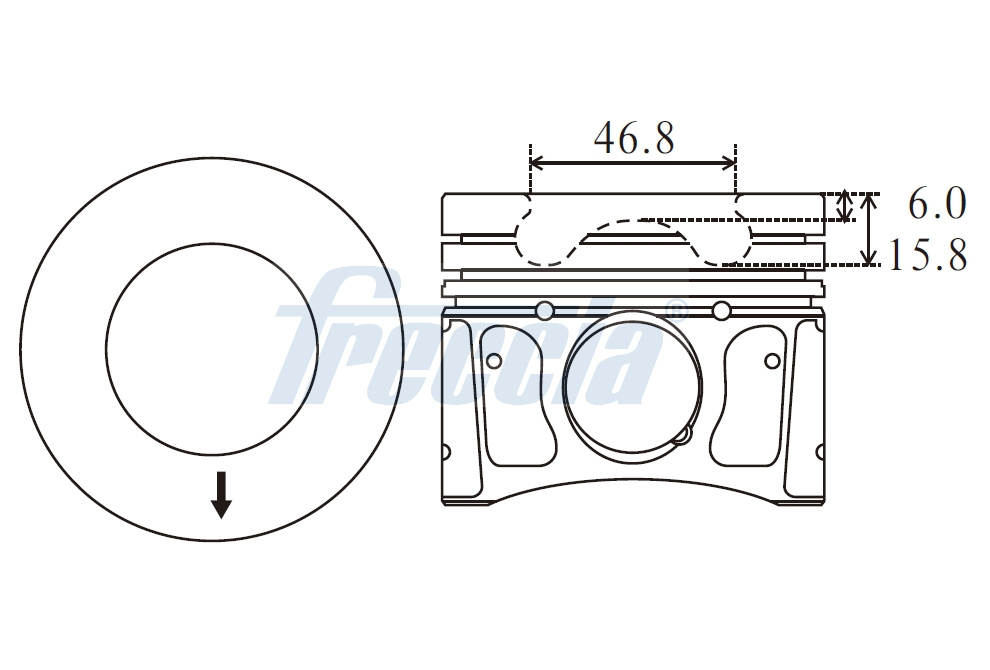 Поршень FIAT B. 86,5- +50 FRECCIA (FP23-107550) Freccia фото 2