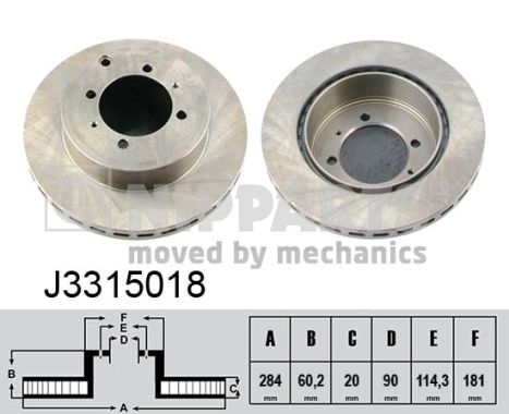 Диск гальмівний MITSUBISHI GALANT VII ЛІФТБЕК (E5_A, E7_A, E8_A) 1.8 1992.06-1998 NIPPARTS (J3315018) Nipparts фото 2