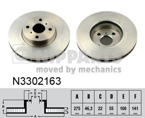 Диск гальмівний TOYOTA YARIS (_P13_) 1.3 2010.12- NIPPARTS (N3302163) Nipparts фото 2
