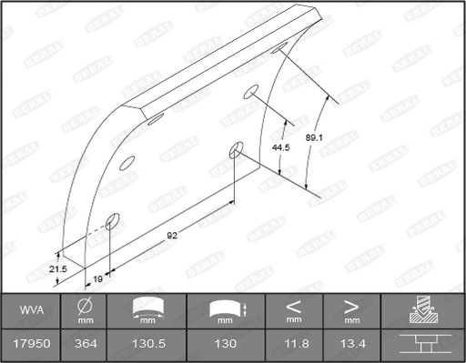 Гальмівні накладки FE 1729015400015616 для MERCEDES-BENZ ATEGO 3 923 K