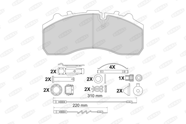Гальмівні колодки FE 2917930004245504 для BOVA Lexio LD 123, LD 130