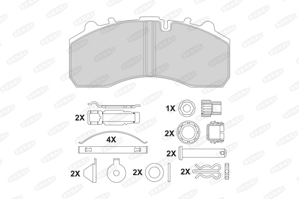Гальмівні колодки FE 2919630004045504 для IVECO EuroTrakker MP 340 E 44 HB Cursor
