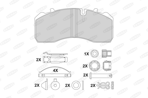 Гальмівні колодки SA 3057007801 для MERCEDES-BENZ ATEGO 2 1522 K