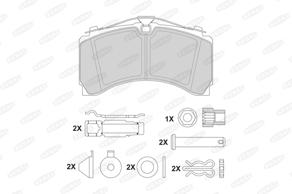 Гальмівні колодки FE 2924435004172213 для MERCEDES-BENZ ANTOS 2430 LS