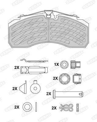 Гальмівні колодки FE 2925330004145674 для DAF 85 CF FAD 85 CF 340