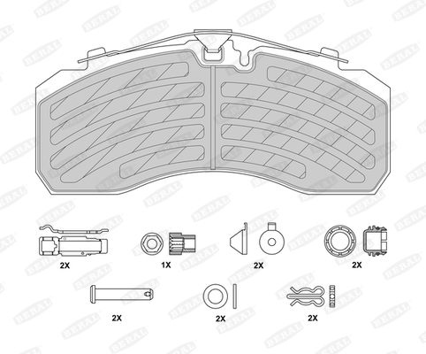 SA 3057007701 Колодки гальмівні дискові MERCEDES-BENZ ACTROS MP4 / MP5 2536 LS