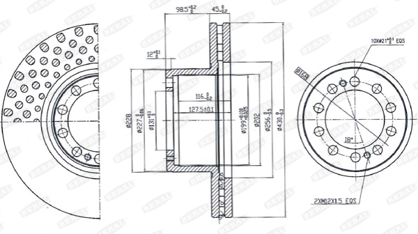 Гальмівні диски FE FCR323A для MERCEDES-BENZ ACTROS MP2 / MP3 4141 K
