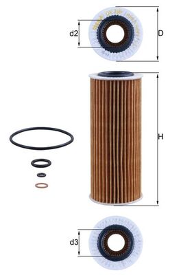 Фільтр масляний BMW 3 TOURING (E46) 320 D 1999.06 - 2005.07 MAHLE (OX368D1) Mahle фото 2