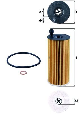Фільтр масляний BMW X5 (F15, F85) SDRIVE 25 D 2013.08 - 2018.07 MAHLE (OX404D) Mahle фото 2