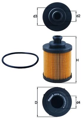 Фільтр масляний FIAT DOBLO (223_) 1.3 D MULTIJET 2000.11 - MAHLE (OX418D) Mahle фото 2