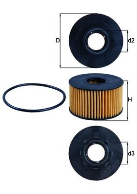 Фільтр масляний FORD MONDEO III TURNIER (BWY) 2.0 TDCI 2000.10 - 2007.03 MAHLE (OX191D) Mahle фото 2