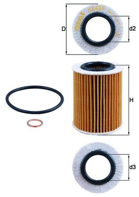 Фільтр масляний BMW 3 (F30, F80) 316 I 2011.11 - 2018.10 MAHLE (OX825D) Mahle фото 2