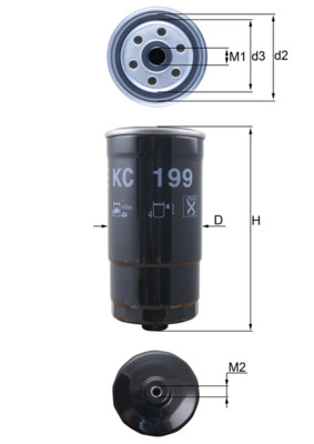Фільтр паливний HYUNDAI SANTA FE I (SM) 2.0 CRDI 2000.11 - 2006.03 MAHLE (KC199) Mahle фото 2