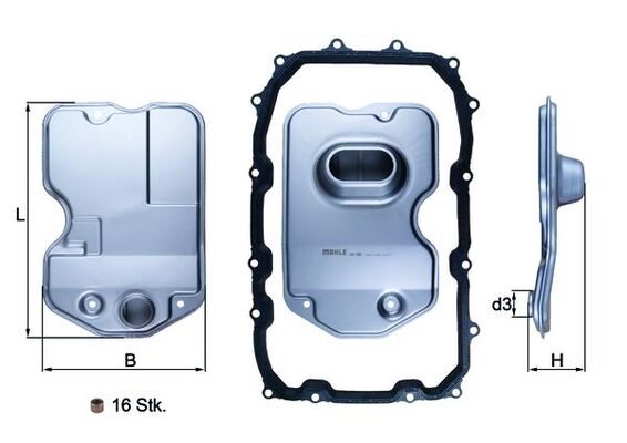 Фільтр АКПП VW TOUAREG (7LA, 7L6, 7L7) 3.0 V6 TDI 2002.10 - 2013.01 MAHLE (HX160KIT) Mahle фото 2