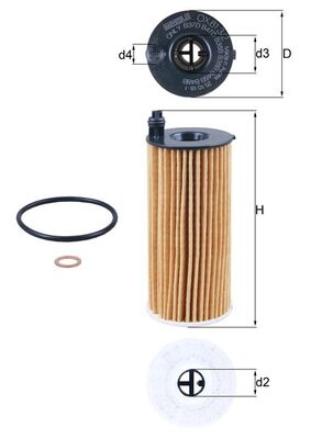 Фільтр масляний BMW X5 (F15, F85) SDRIVE 25 D 2013.08 - 2018.07 MAHLE (OX813/2D) Mahle фото 2