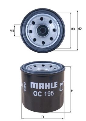 Фільтр масляний NISSAN ROGUE 2.5 2007.01 - 2015.12 MAHLE (OC195) Mahle фото 2