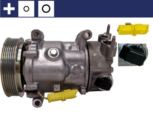Компресор кондиціонера CITROEN BERLINGO ПЛАТФОРМА/ШАСІ (B9) 1.6 HDI 90 16V 2008.04 - MAHLE (ACP 14 000S) Mahle фото 2