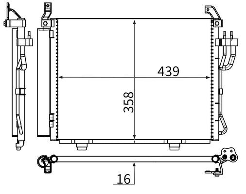 Конденсер кондиціонера HYUNDAI I10 I (PA) 1.1 2007.10 - 2018.05 MAHLE (AC 17 000S) Mahle фото 2