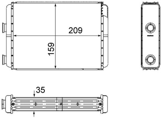 Радіатор пічки FIAT DOBLO ФУРГОН/МІНІВЕН (223_) 1.4 2000.11 - MAHLE (AH 60 000S) Mahle фото 2