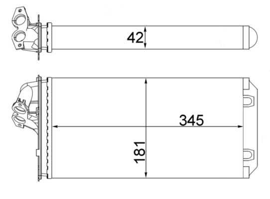 Радіатор пічки MERCEDES-BENZ VITO ФУРГОН (W638) 2.2 1999.03 - 2003.07 110 CDI 2. MAHLE (AH 64 000S) Mahle фото 2