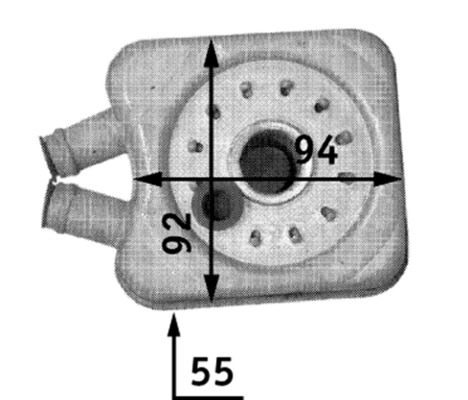 Радіатор масляний VW TRANSPORTER T4 ФУРГОН (70A, 70H, 7DA, 7DH) 1.9 TD 1990.07 - 20 MAHLE (CLC 45 000S) Mahle фото 2