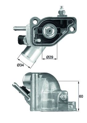 Термостат Opel Astra G/Vectra B/C 1.8i/1.8 16V 95- (92°С) Mahle фото 9